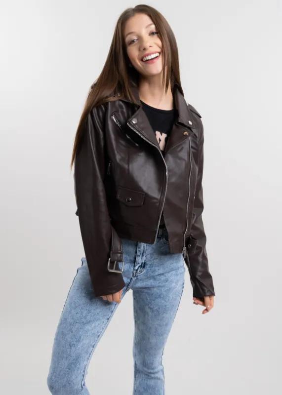 Chamarra biker cierre cruzado sold by Shasa