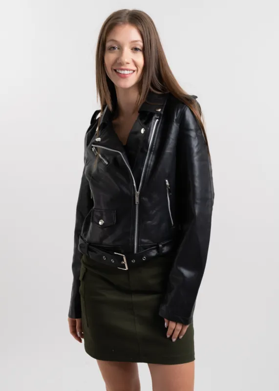 Chamarra biker cierre cruzado sold by Shasa