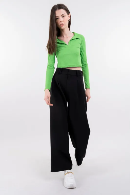 Pantalón wide leg pinza plisada sold by Shasa