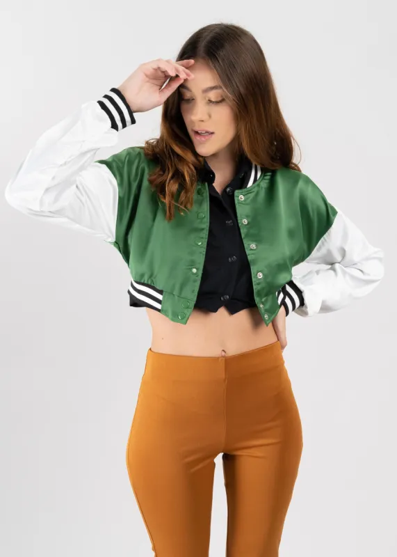 Chamarra bomber satín sold by Shasa