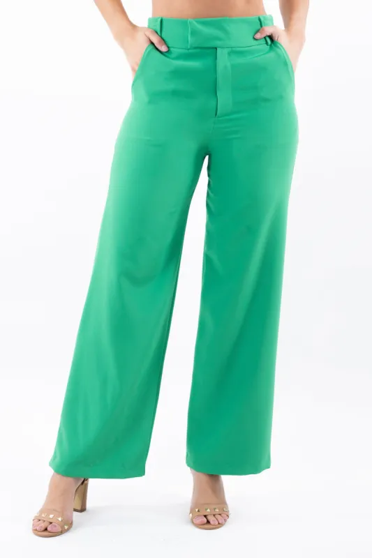 Pantalón rectos cintura alta liso sold by Shasa