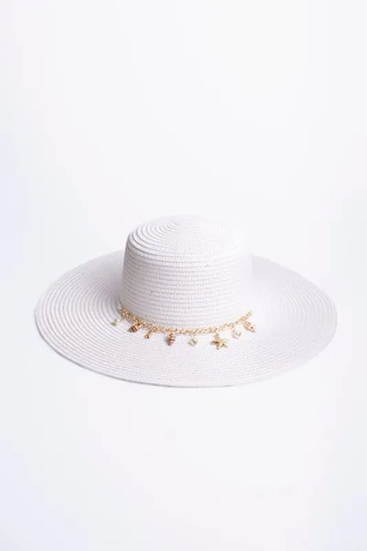 Sombrero floopy cadena conchas sold by Shasa