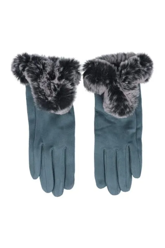 Guantes gamuza detalle peluche bicolor sold by Shasa