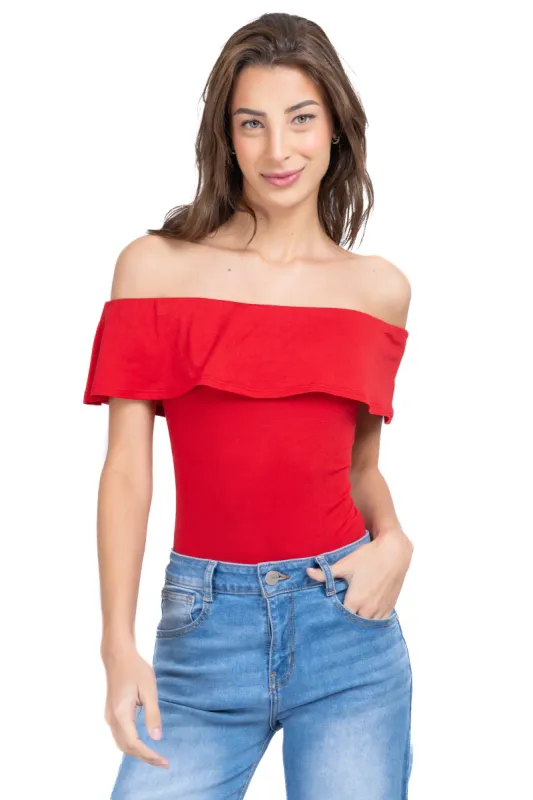 Bodysuit olanes hombro descubierto sold by Shasa