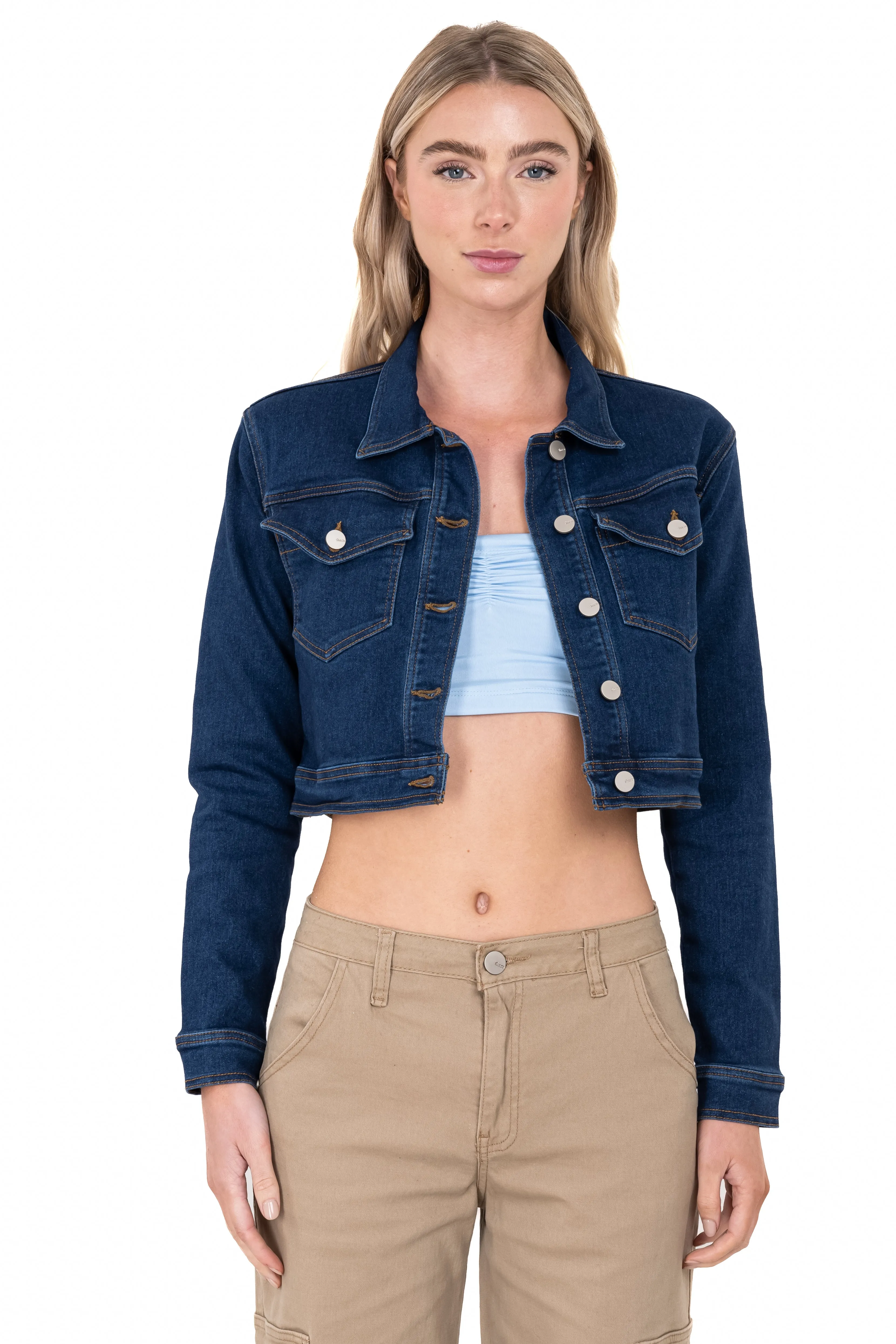Chamarra crop denim bolsillos sold by Shasa product image thumbnail 2
