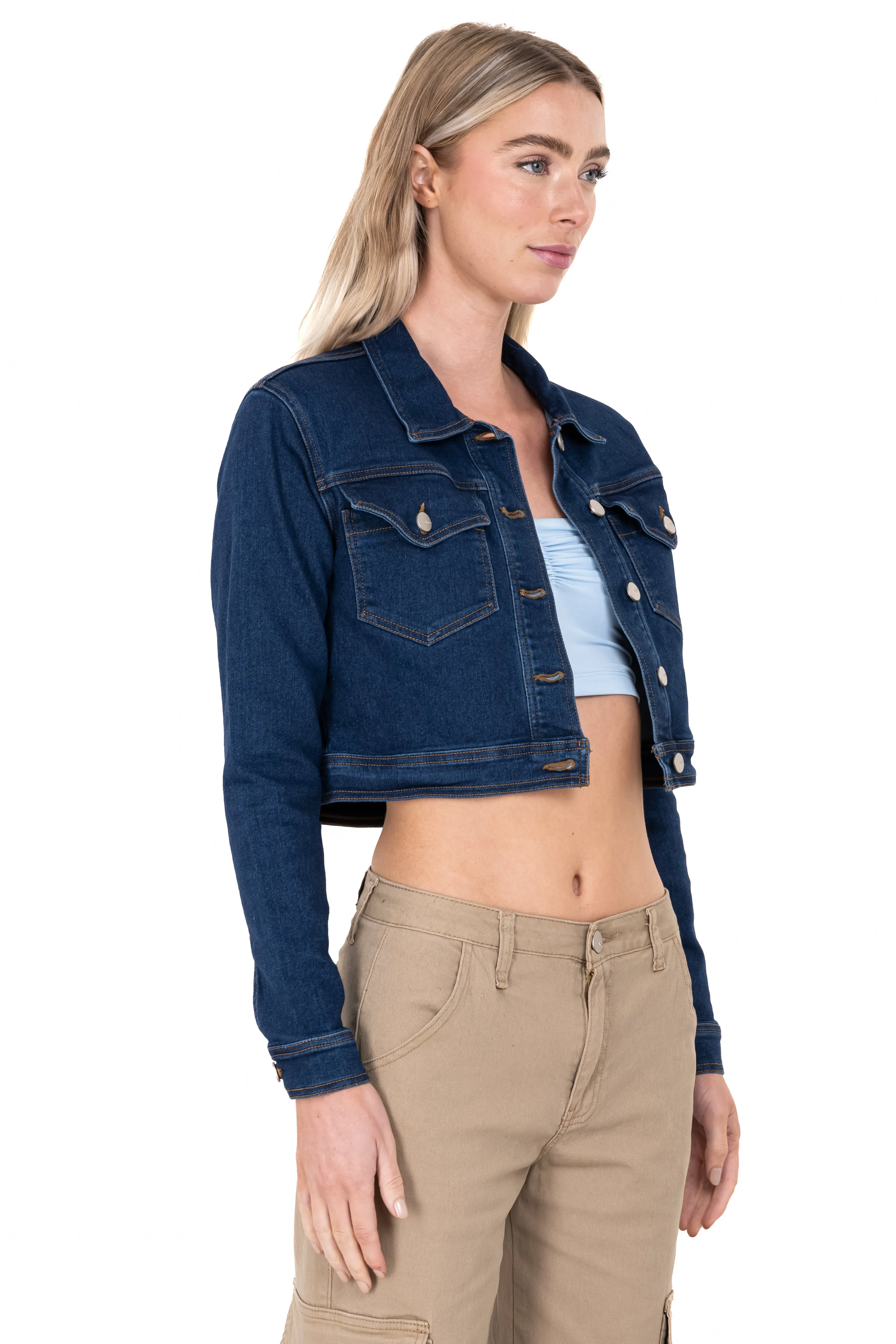 Chamarra crop denim bolsillos sold by Shasa product image thumbnail 3