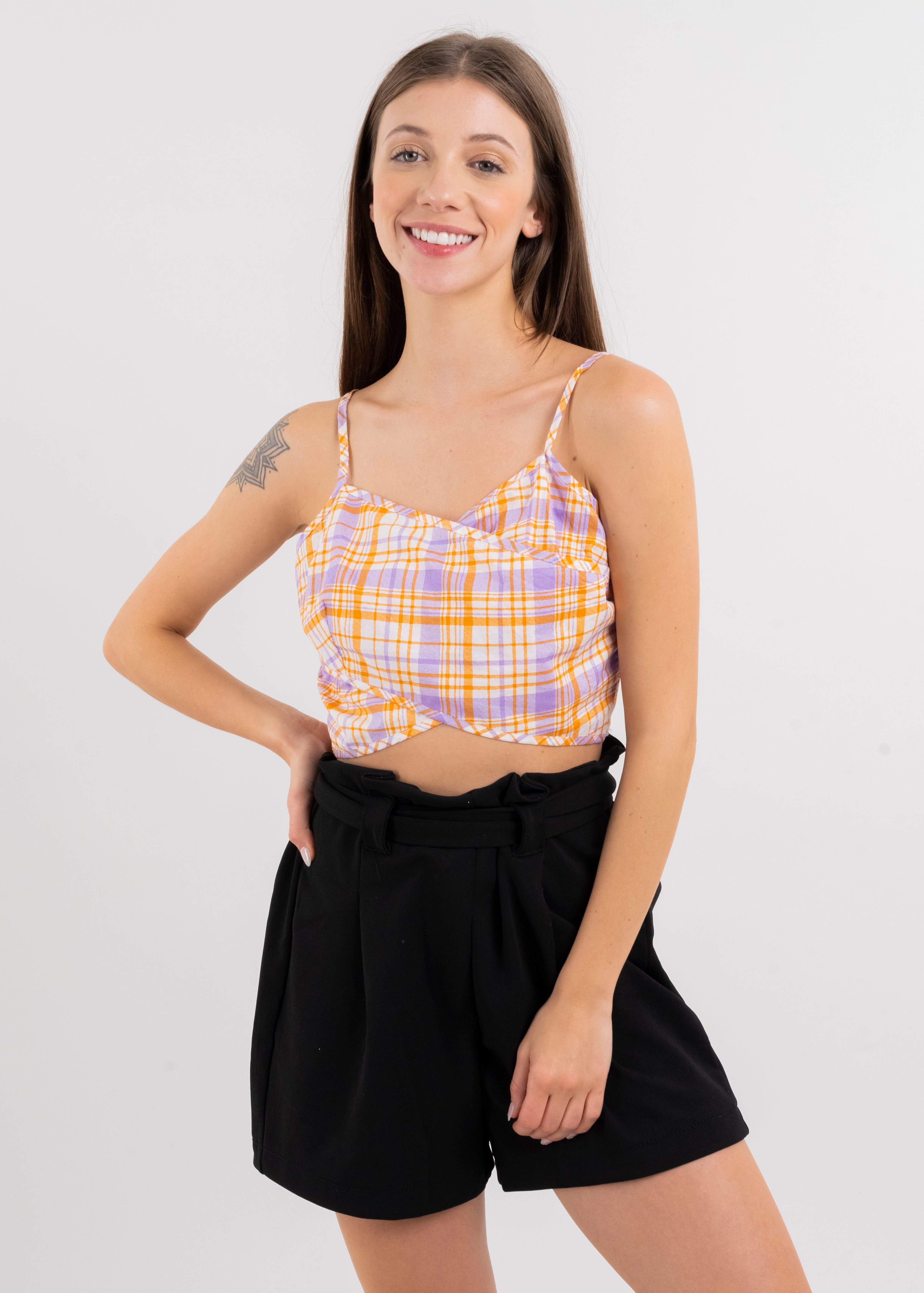 Top cruzado cuadros sold by Shasa product image thumbnail 2