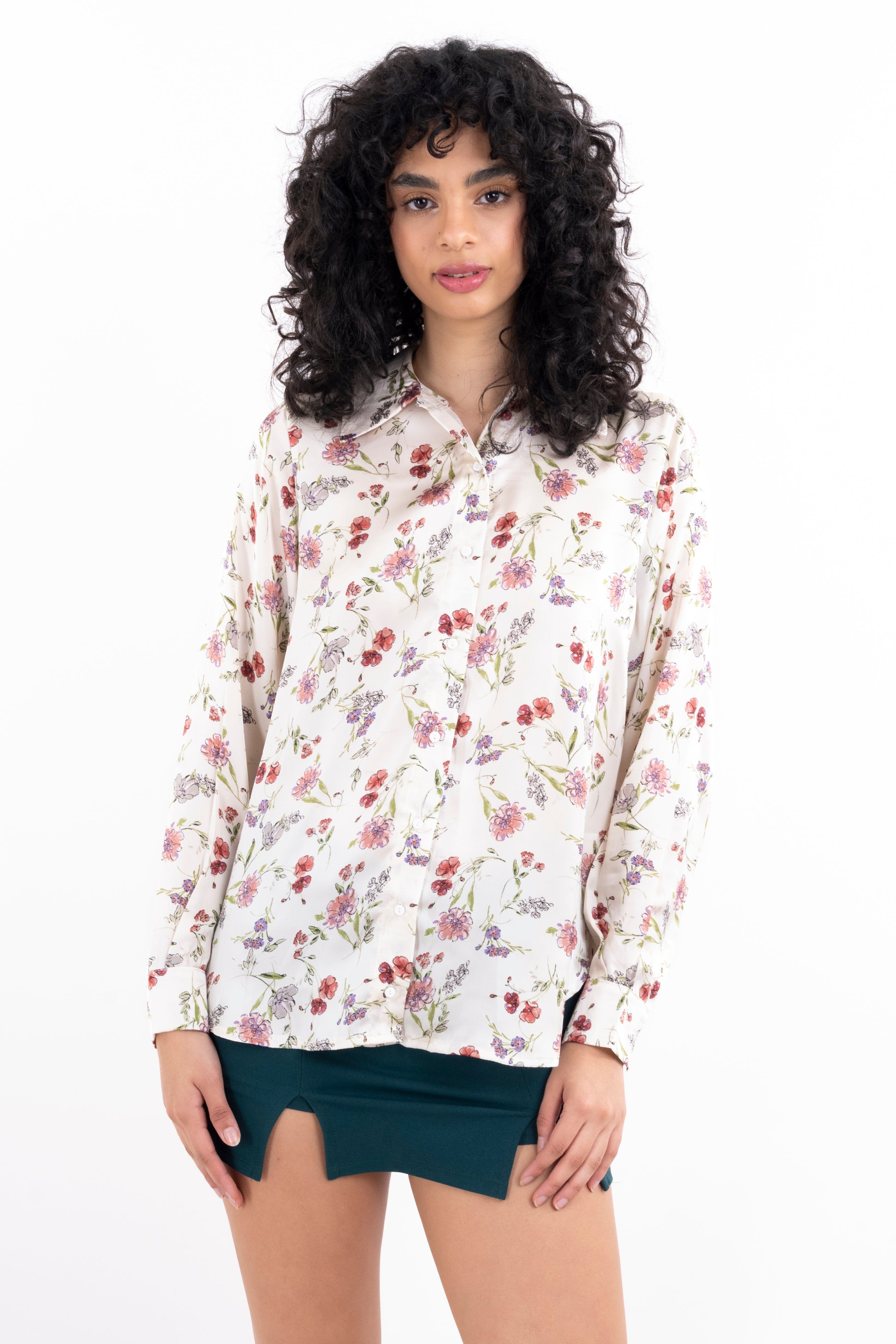 Camisa amplia estampado flores sold by Shasa