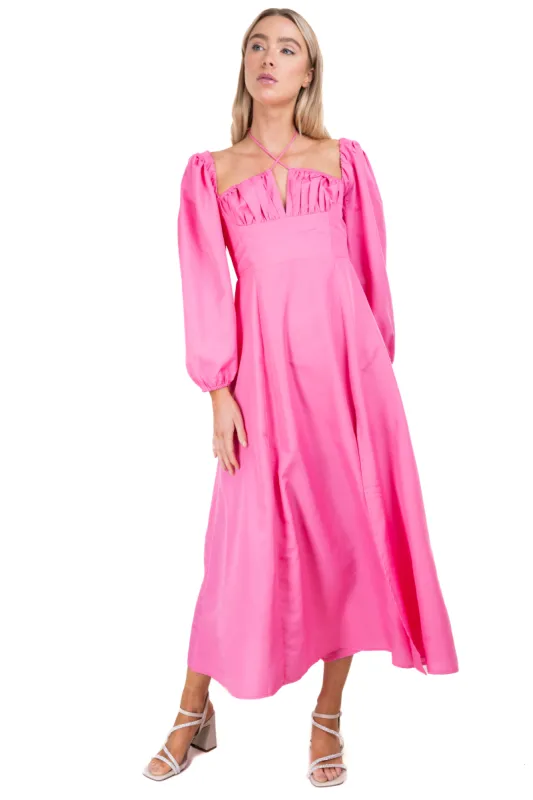 Vestido maxi de manga larga liso sold by Shasa