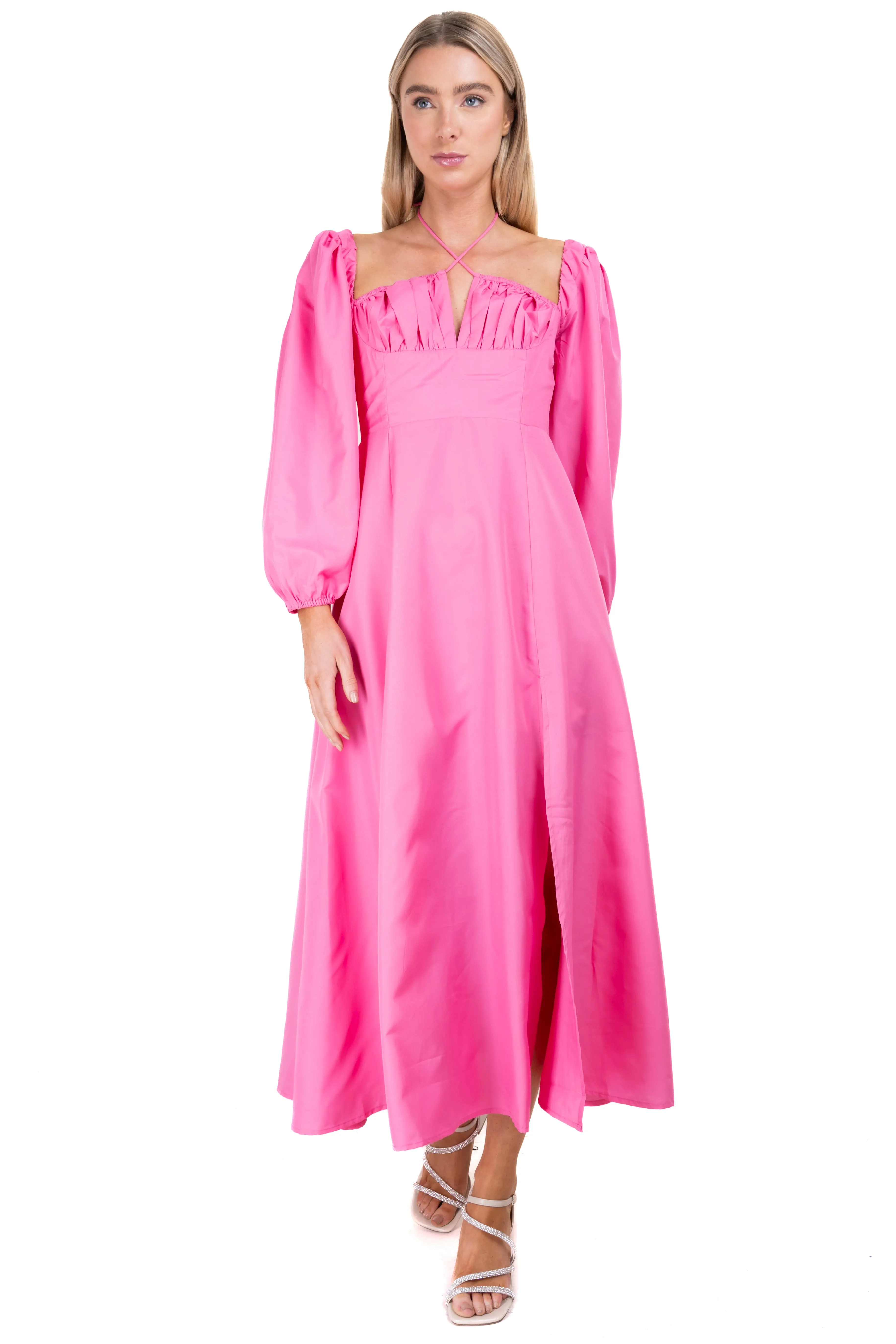 Vestido maxi de manga larga liso sold by Shasa product image thumbnail 2