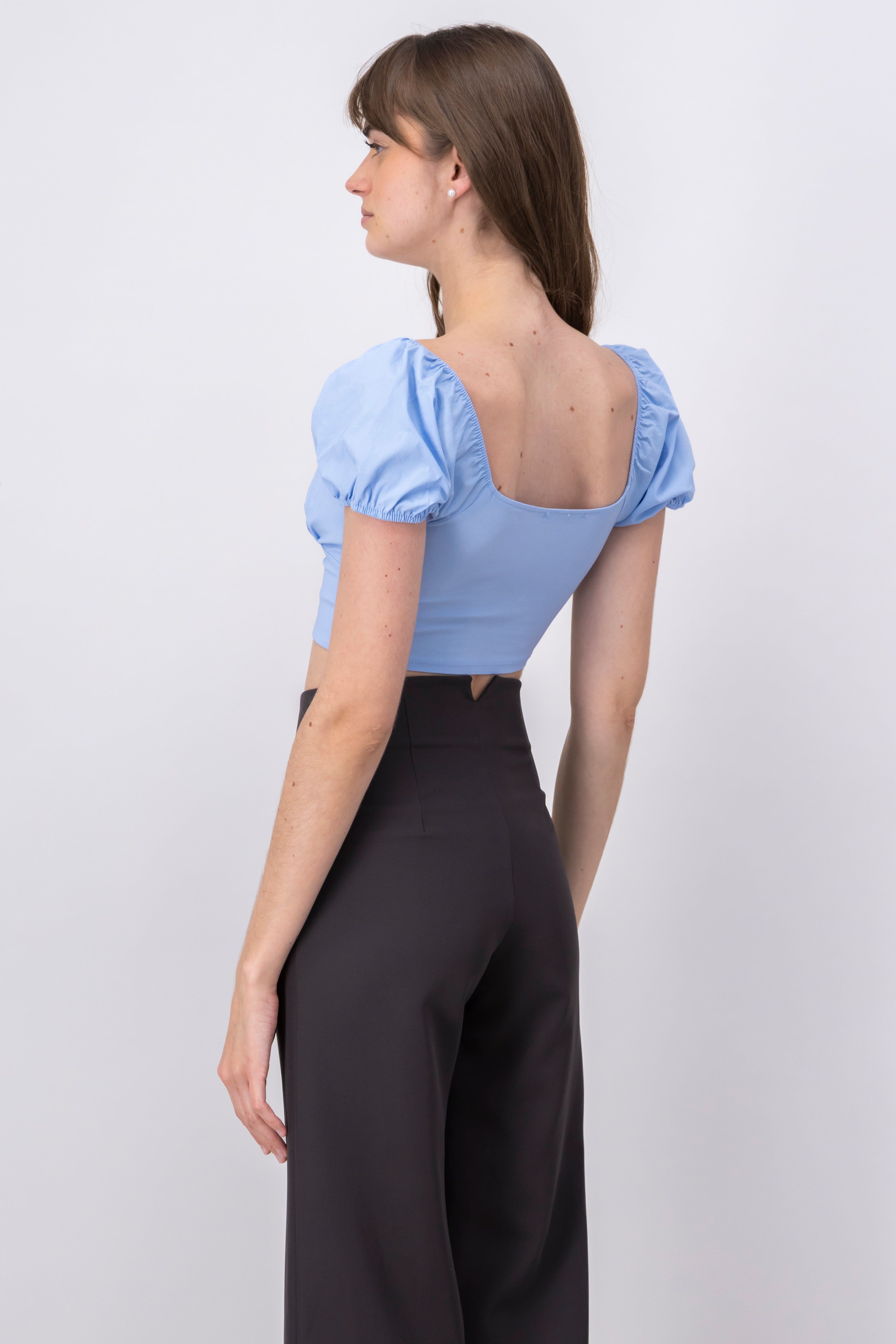 Top crop lace up monocolor sold by Shasa product image thumbnail 4