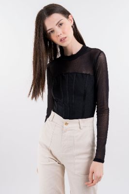Bodysuit bustier mesh sold by Shasa