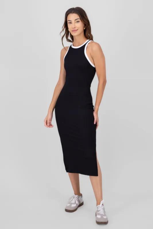 Vestido maxi tirantes contraste sold by Shasa