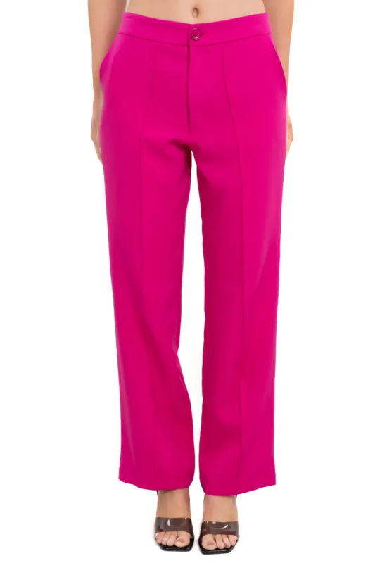 Pantalón recto cintura media sold by Shasa