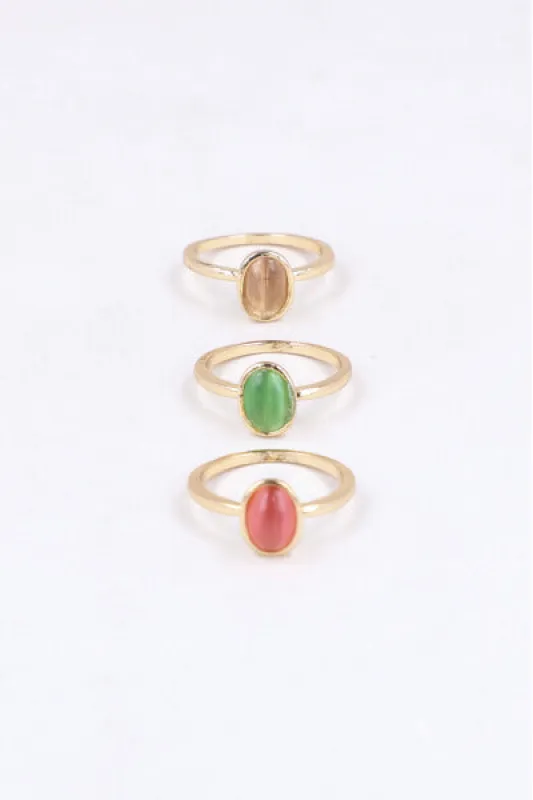 Set 3 anillos piedra sold by Shasa