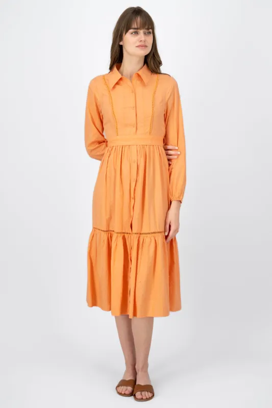 Vestido Camisero Midi Con Encaje Hypsters sold by Shasa
