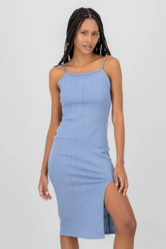 Vestido midi textura entretejida sold by Shasa