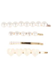 Set 4 pasadores perlas sold by Shasa