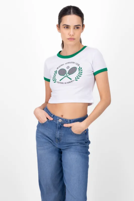 Playera crop tenis malibu sold by Shasa