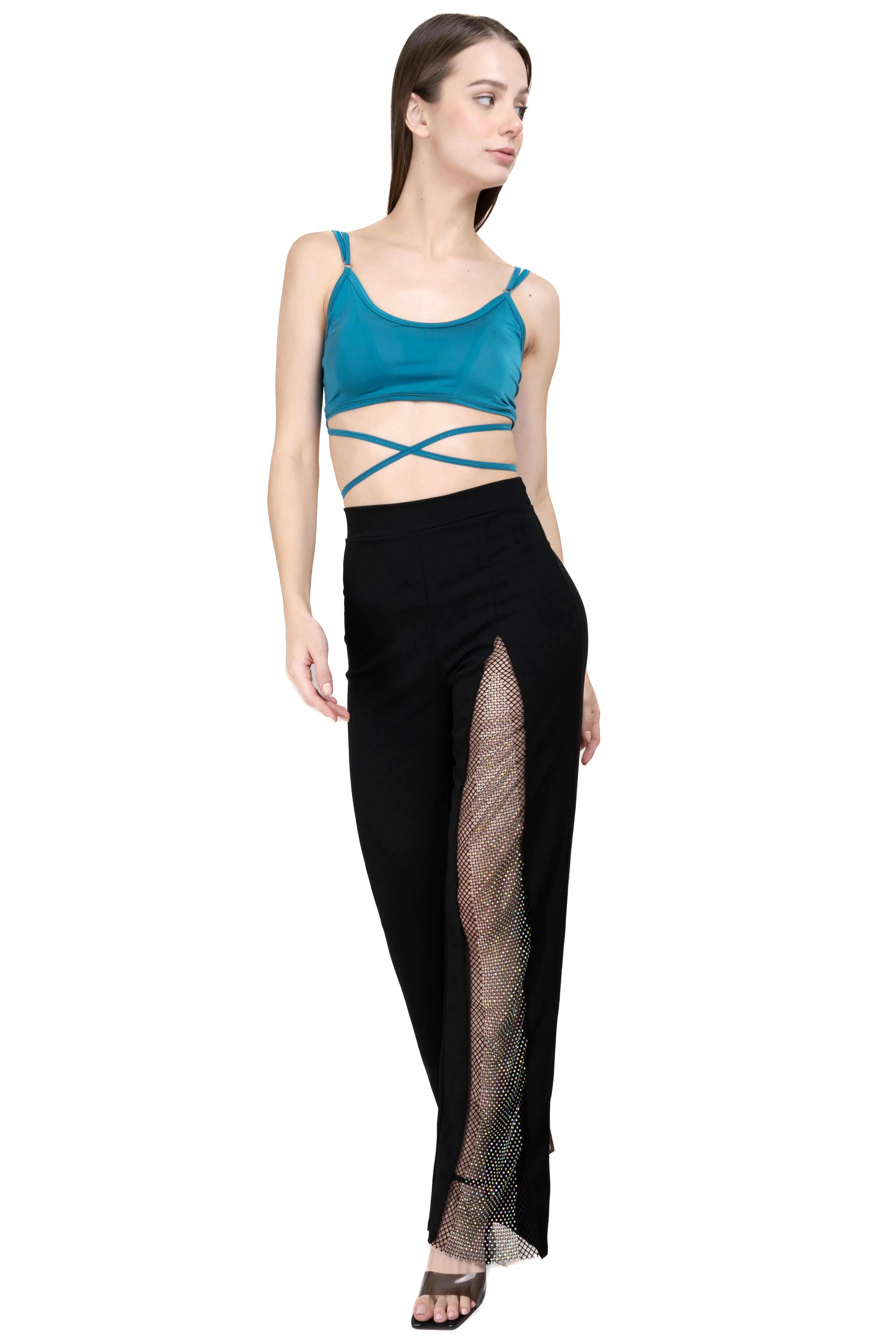 Pantalón recto abertura brillos sold by Shasa product image thumbnail 2