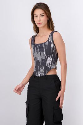 Top corset detalle lentejuelas sold by Shasa