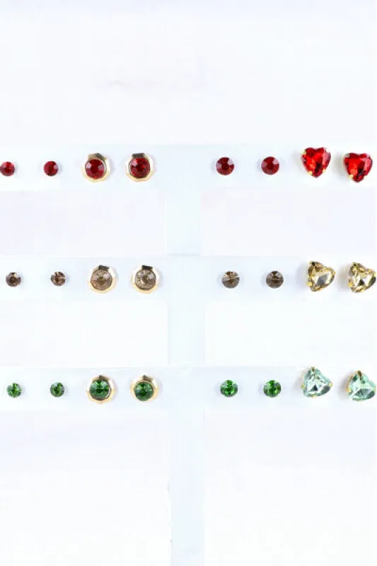 12 Pares Aretes Corazon Cristal sold by Shasa