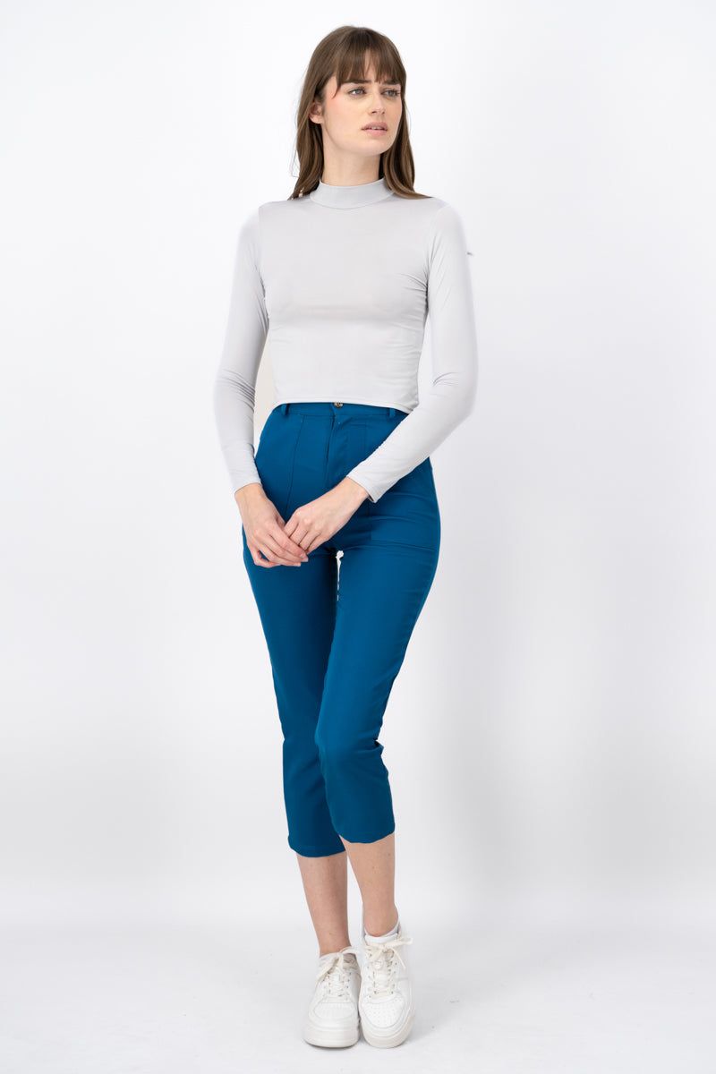 Pantalón Cintura Alta Capri Bolsas sold by Shasa