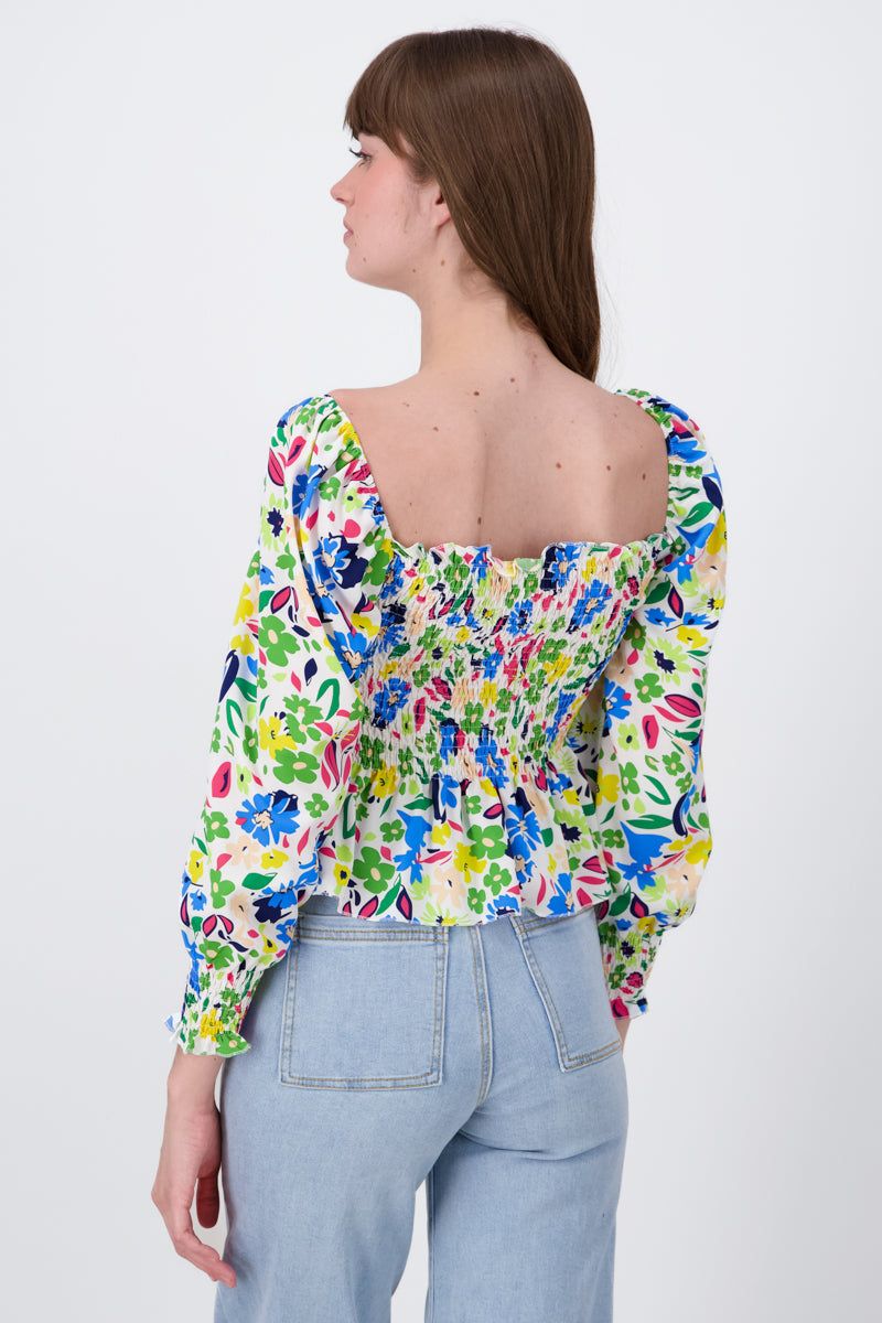 Blusa Manga Larga Abullonada Estampado Flores sold by Shasa product image thumbnail 4