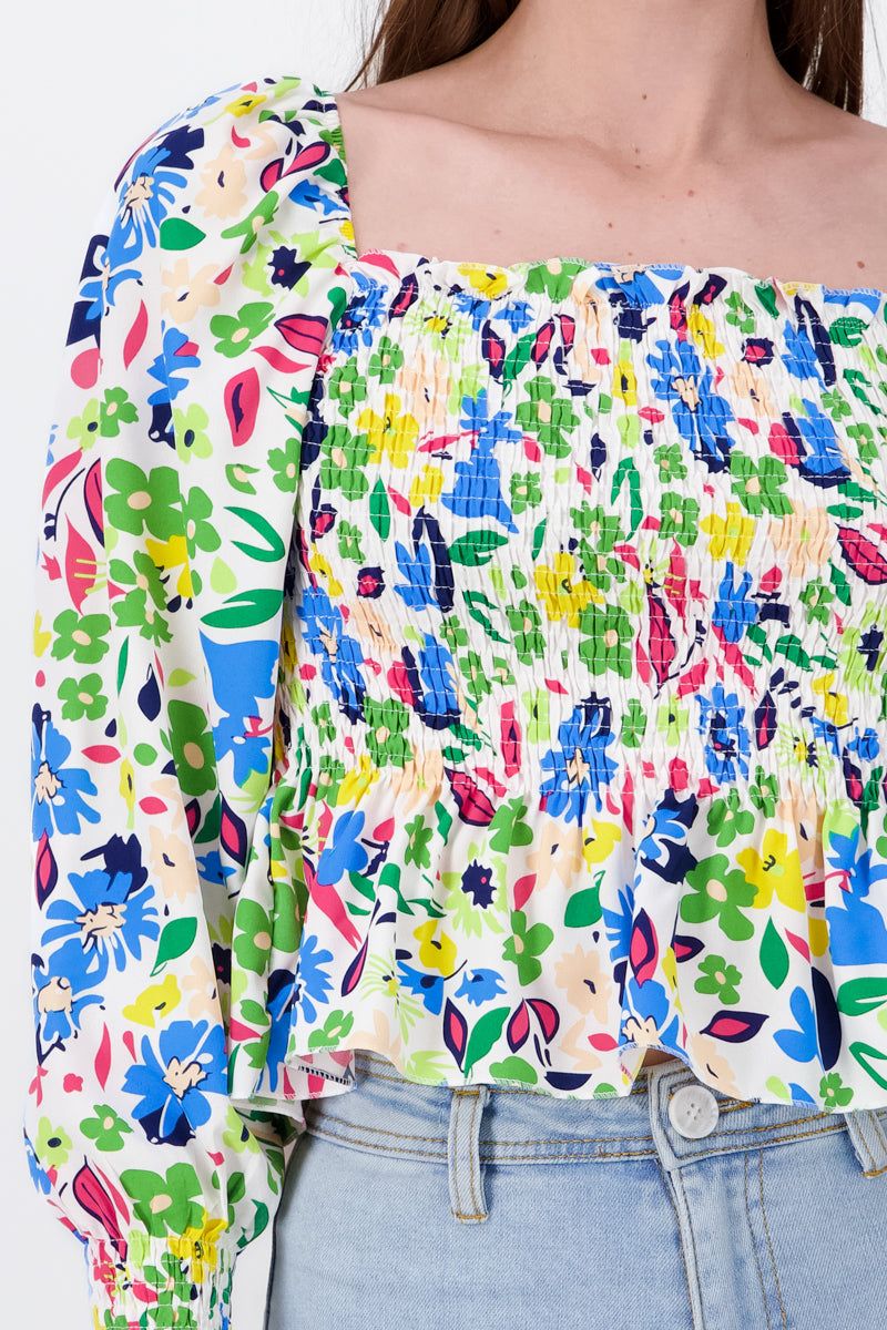 Blusa Manga Larga Abullonada Estampado Flores sold by Shasa product image thumbnail 5