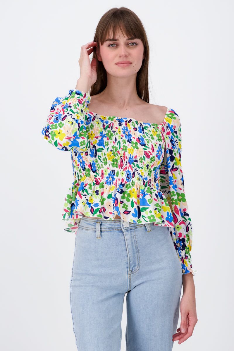 Blusa Manga Larga Abullonada Estampado Flores sold by Shasa product image thumbnail 2