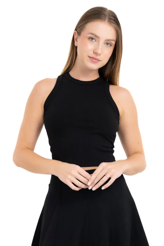 Top acanalado cuello redondo sold by Shasa