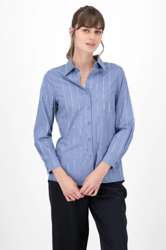 Camisa larga detalle brillos sold by Shasa