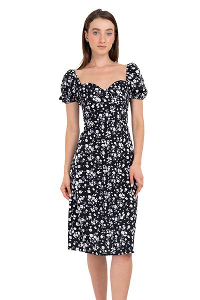 Vestido midi manga abullonada flores sold by Shasa product image thumbnail 2