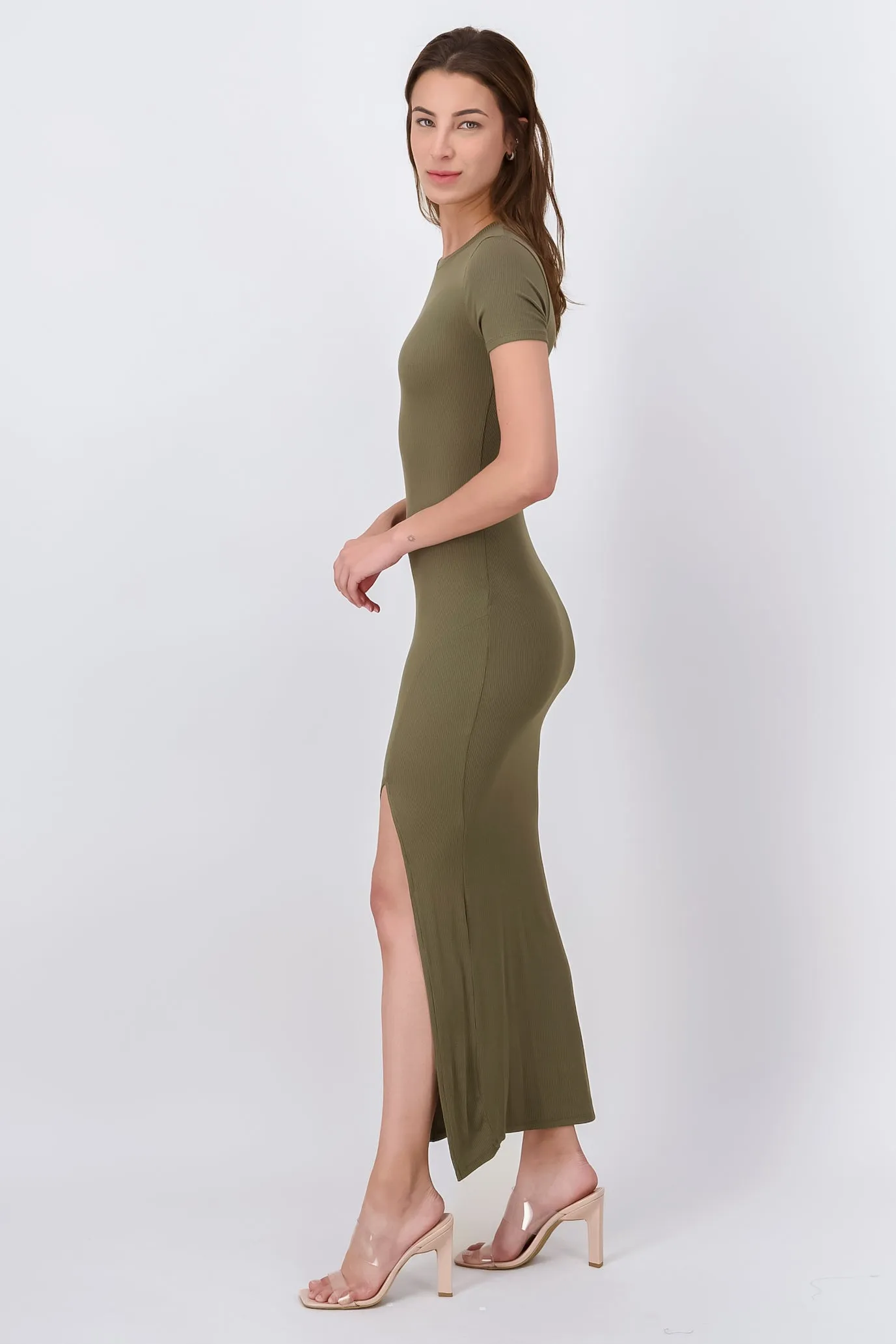 Vestido Maxi Manga Corta Abertura sold by Shasa product image thumbnail 3