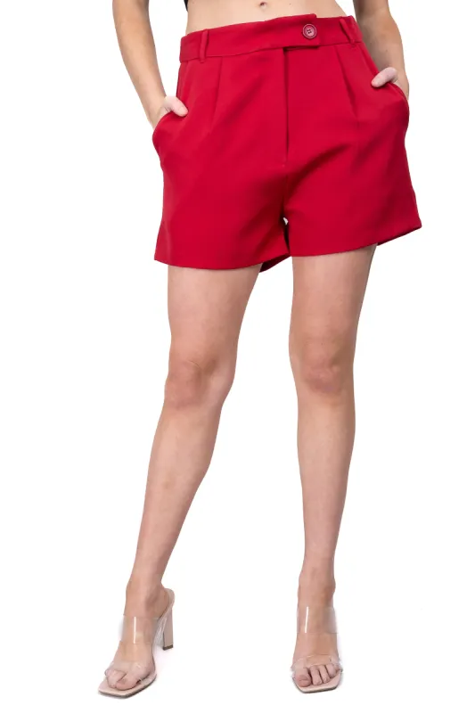 Short Pinzas Bolsas Con Botón Cruzado sold by Shasa