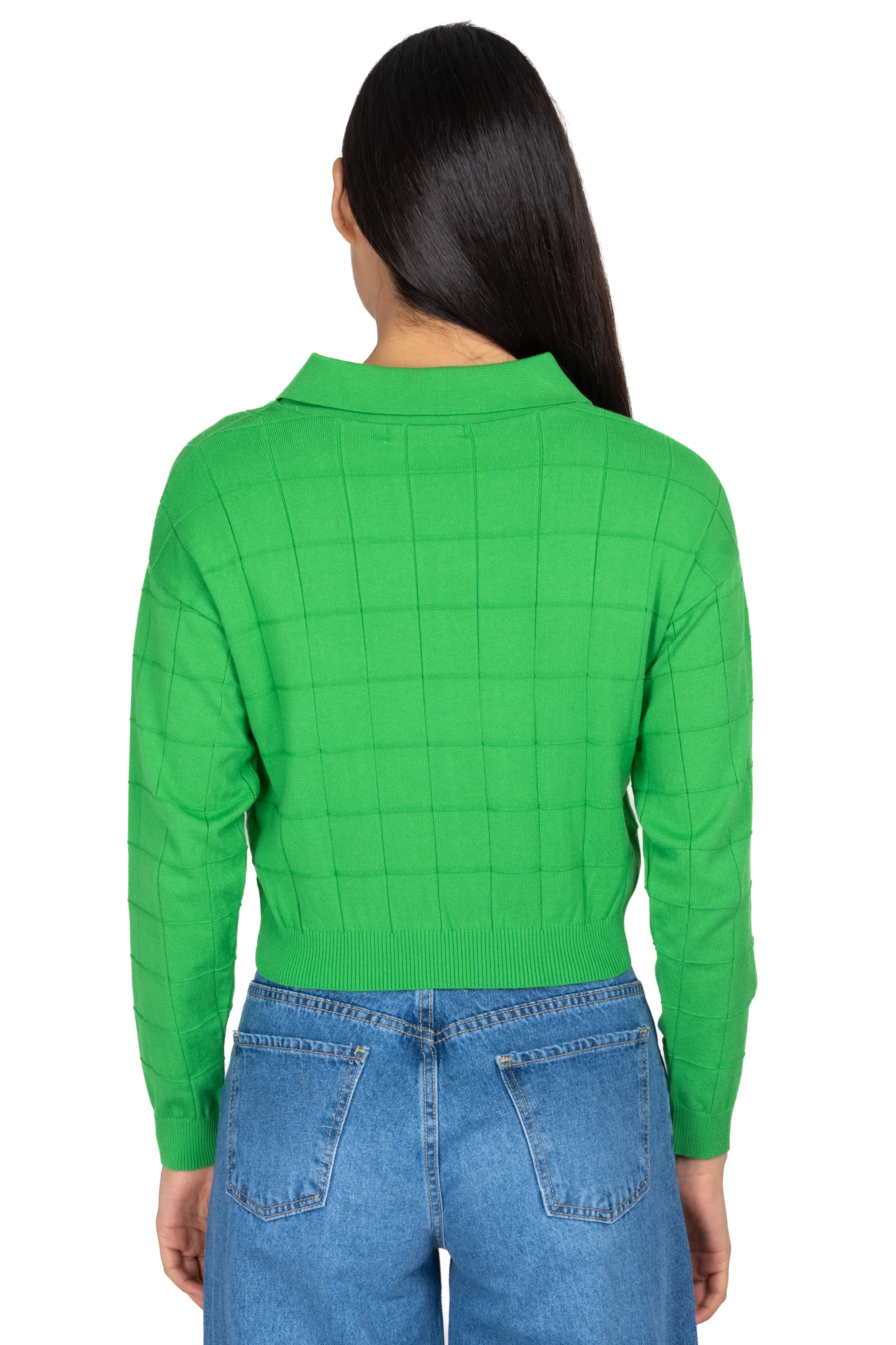 Top cuello polo manga larga cuadros sold by Shasa product image thumbnail 4