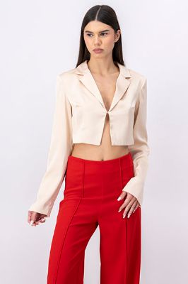 Camisa satín abierta lisa sold by Shasa