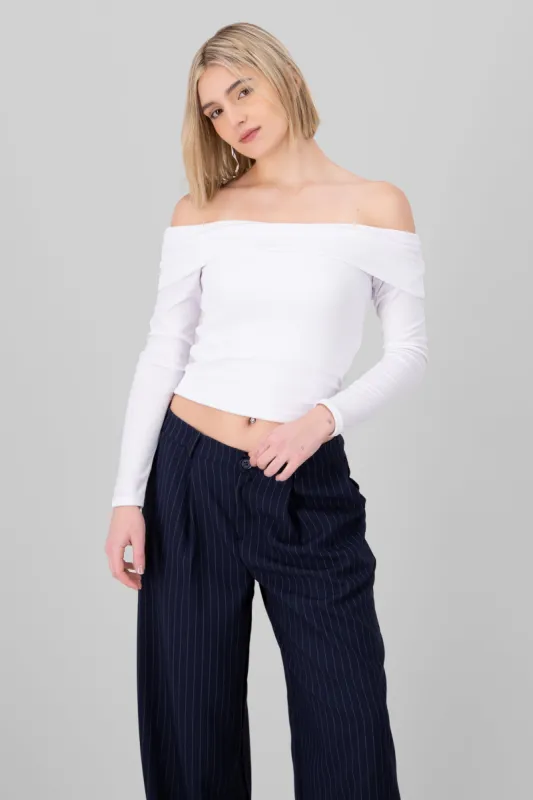 Top off shoulder doble tela sold by Shasa