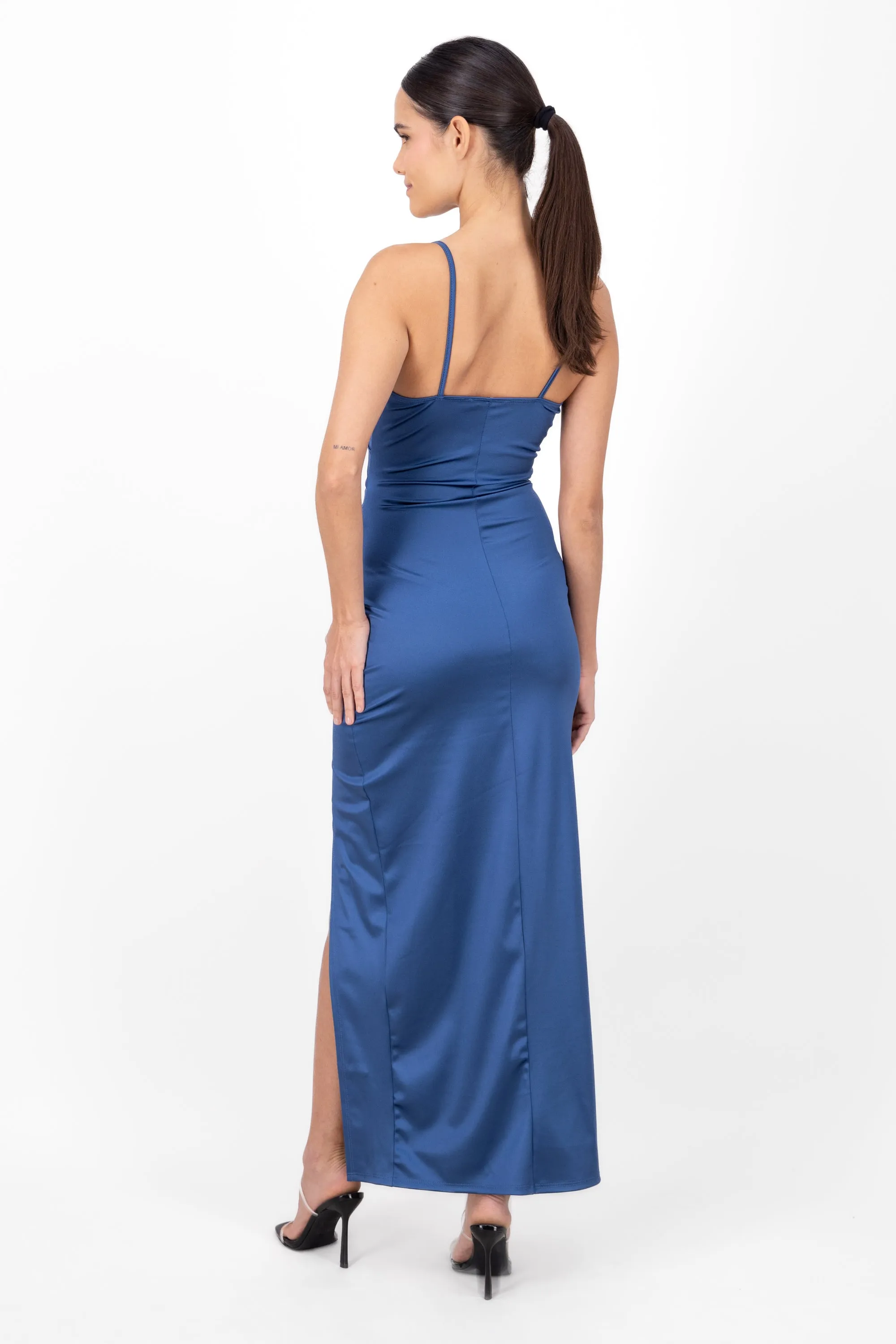 Vestido Maxi Satín Escote Cruzado sold by Shasa product image thumbnail 4