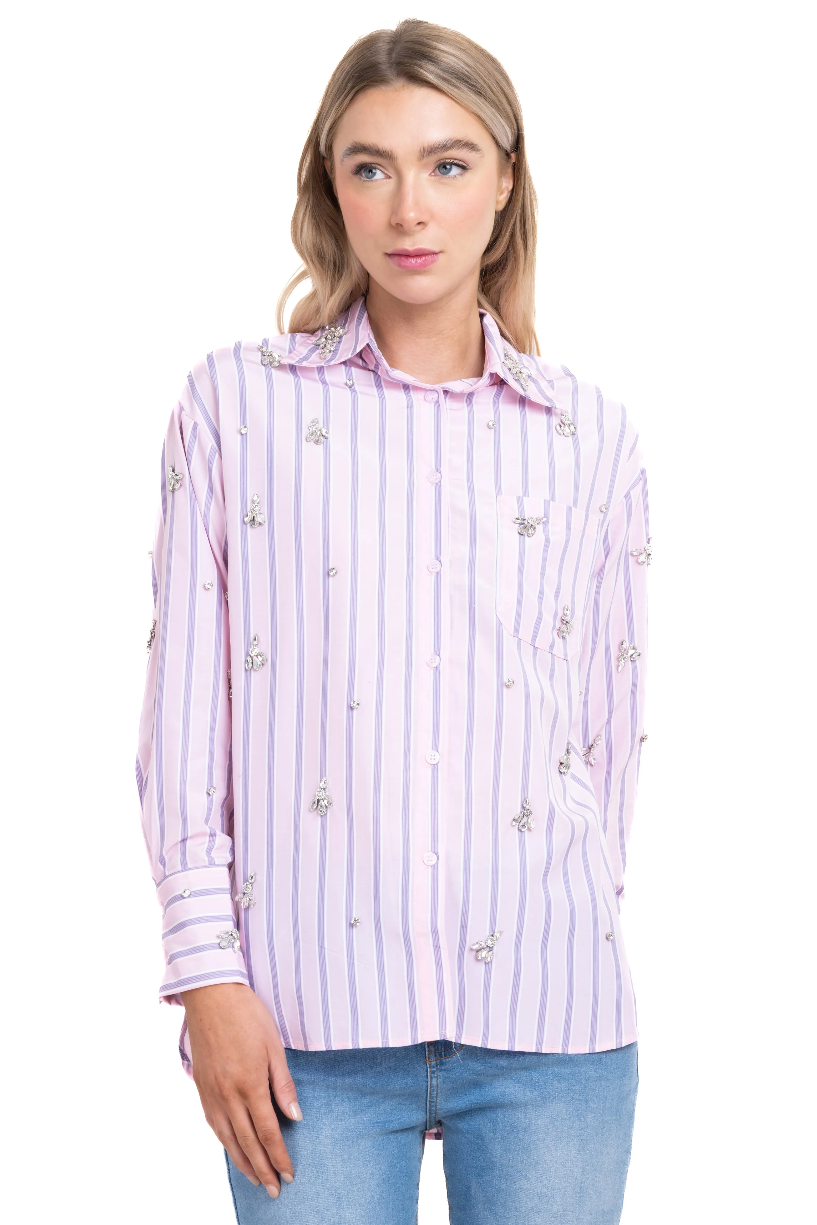 Camisa over rayas sold by Shasa