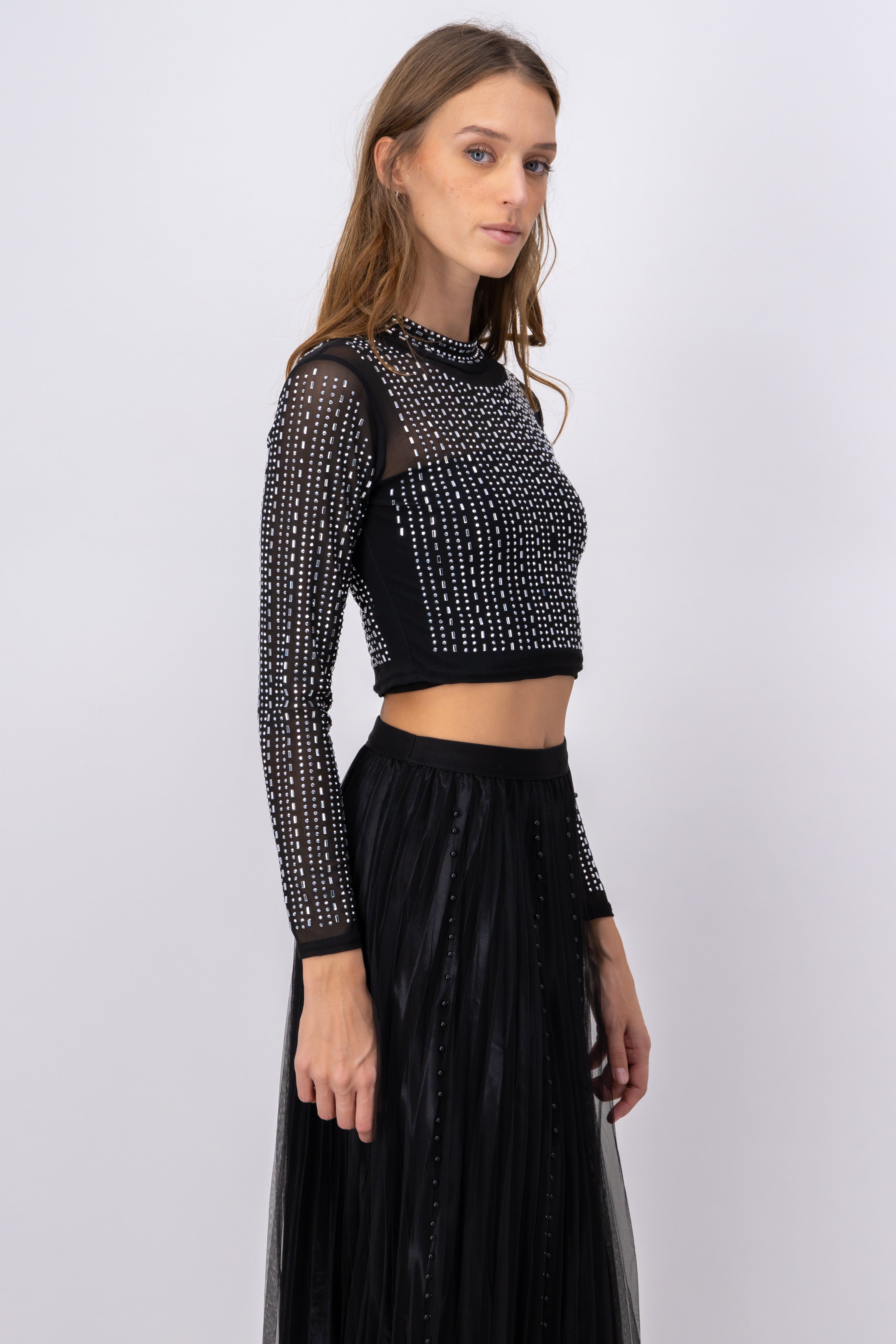 Top mesh manga larga pedrería sold by Shasa product image thumbnail 3