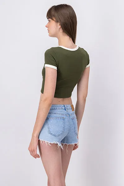 Playera Crop Frase Flores sold by Shasa product image thumbnail 4