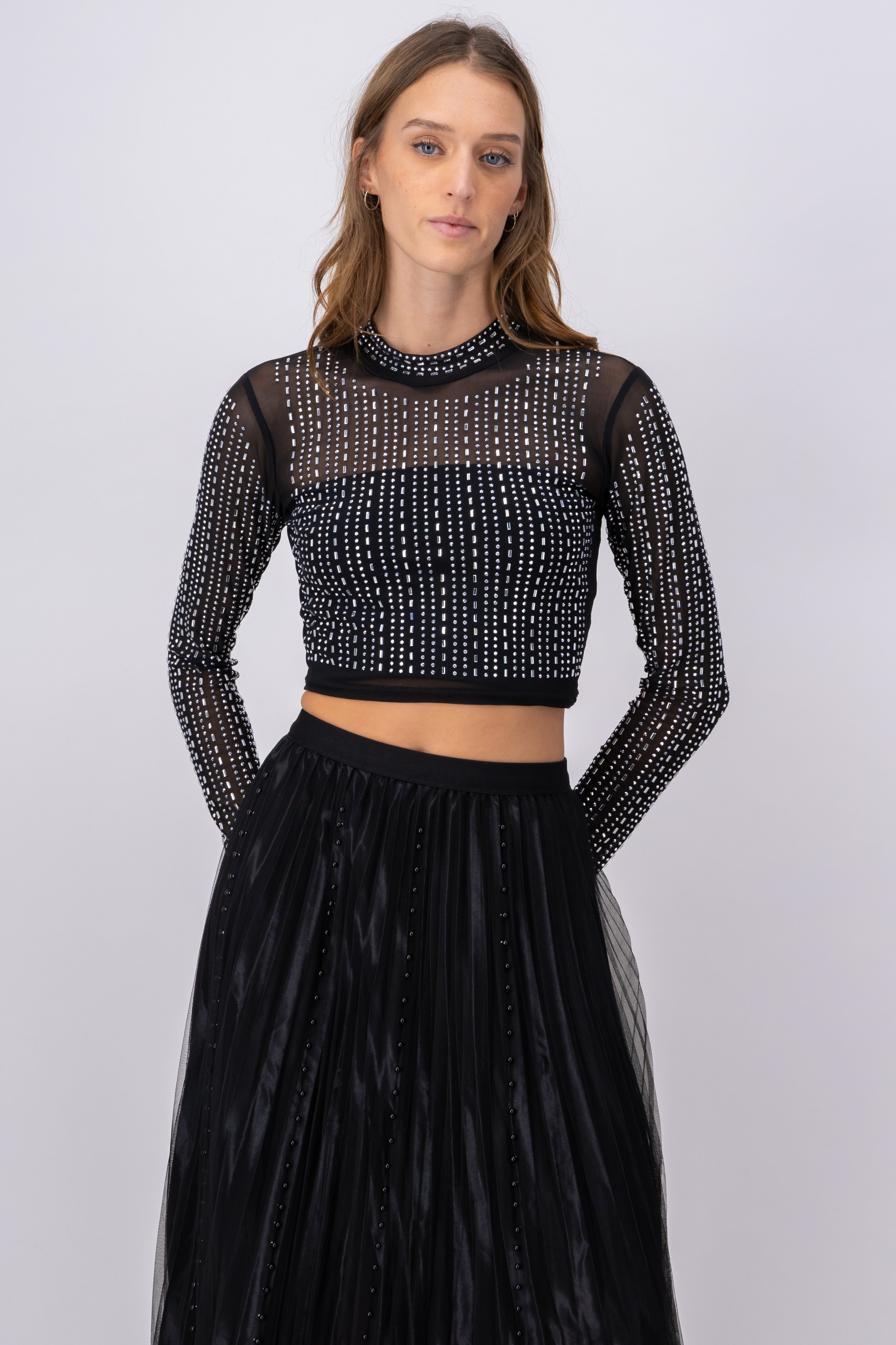 Top mesh manga larga pedrería sold by Shasa product image thumbnail 2