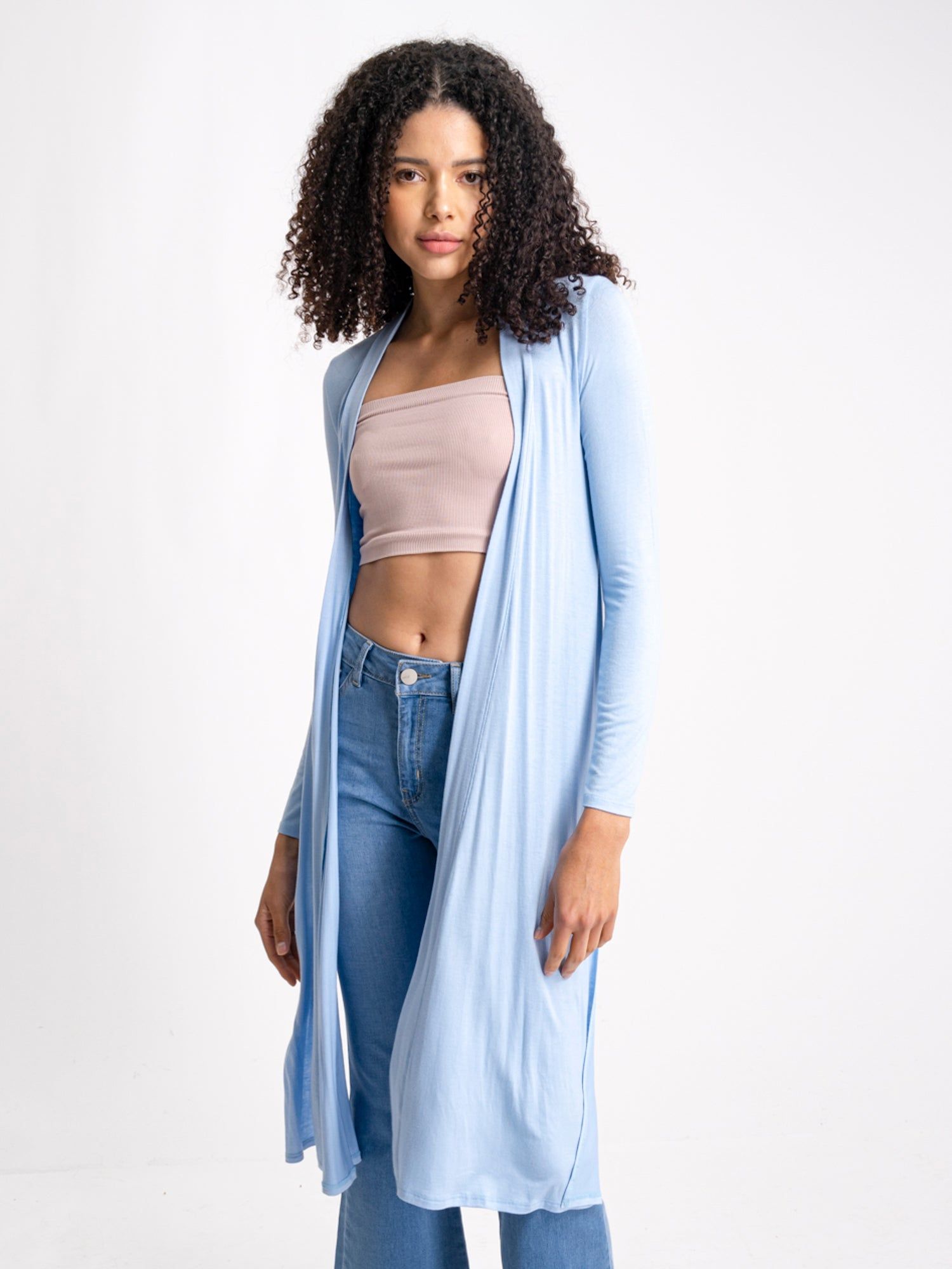 Cárdigan largo aberturas laterales sold by Shasa