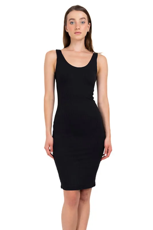 Vestido midi acanalado liso sold by Shasa