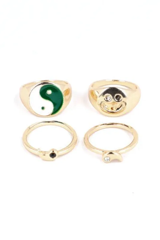 Set 3 piezas anillos yin yang sold by Shasa