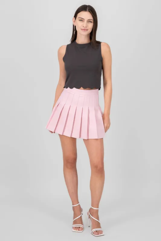 Minifalda tableada con short sold by Shasa