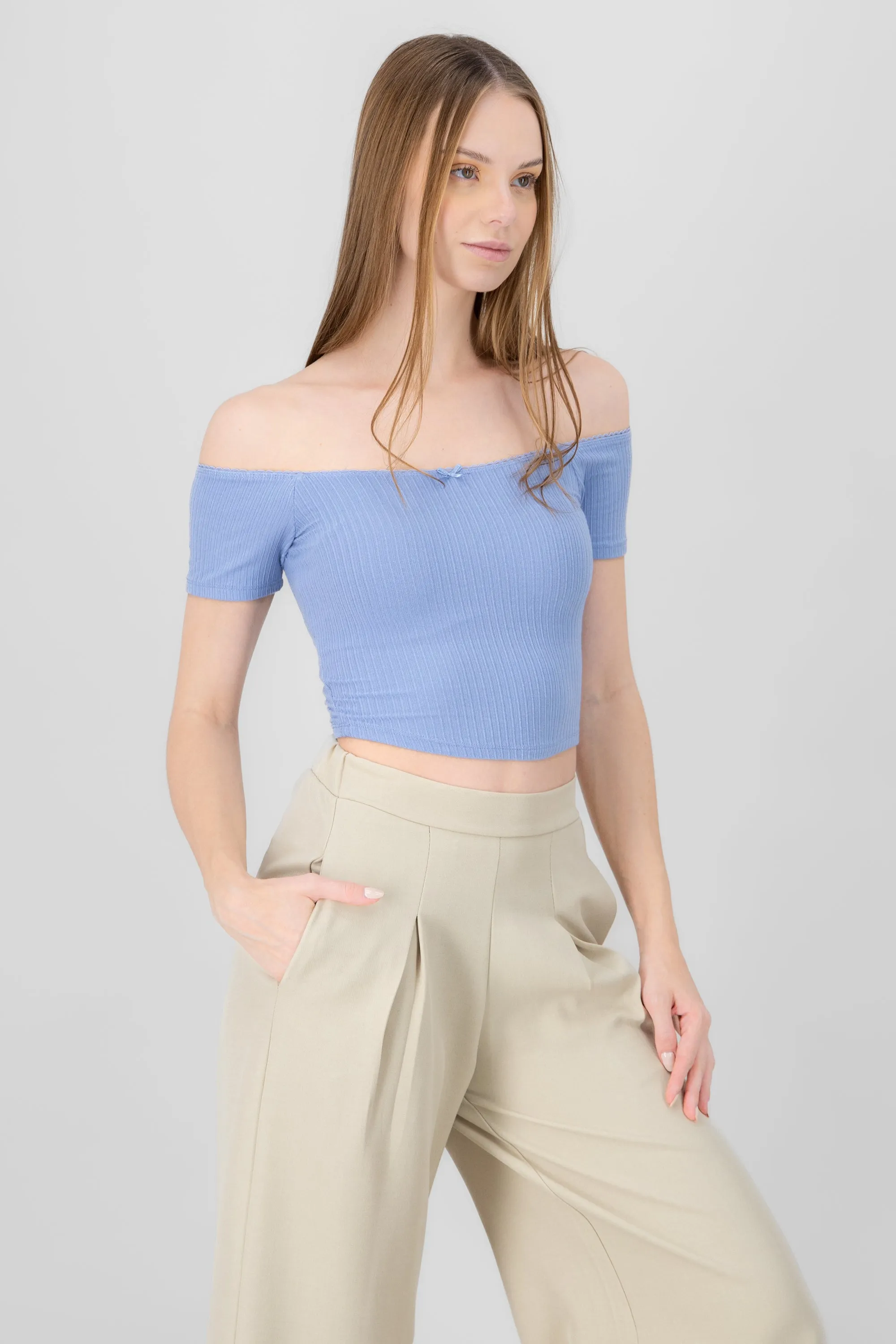 Top sin hombros manga corta con moño sold by Shasa product image thumbnail 3