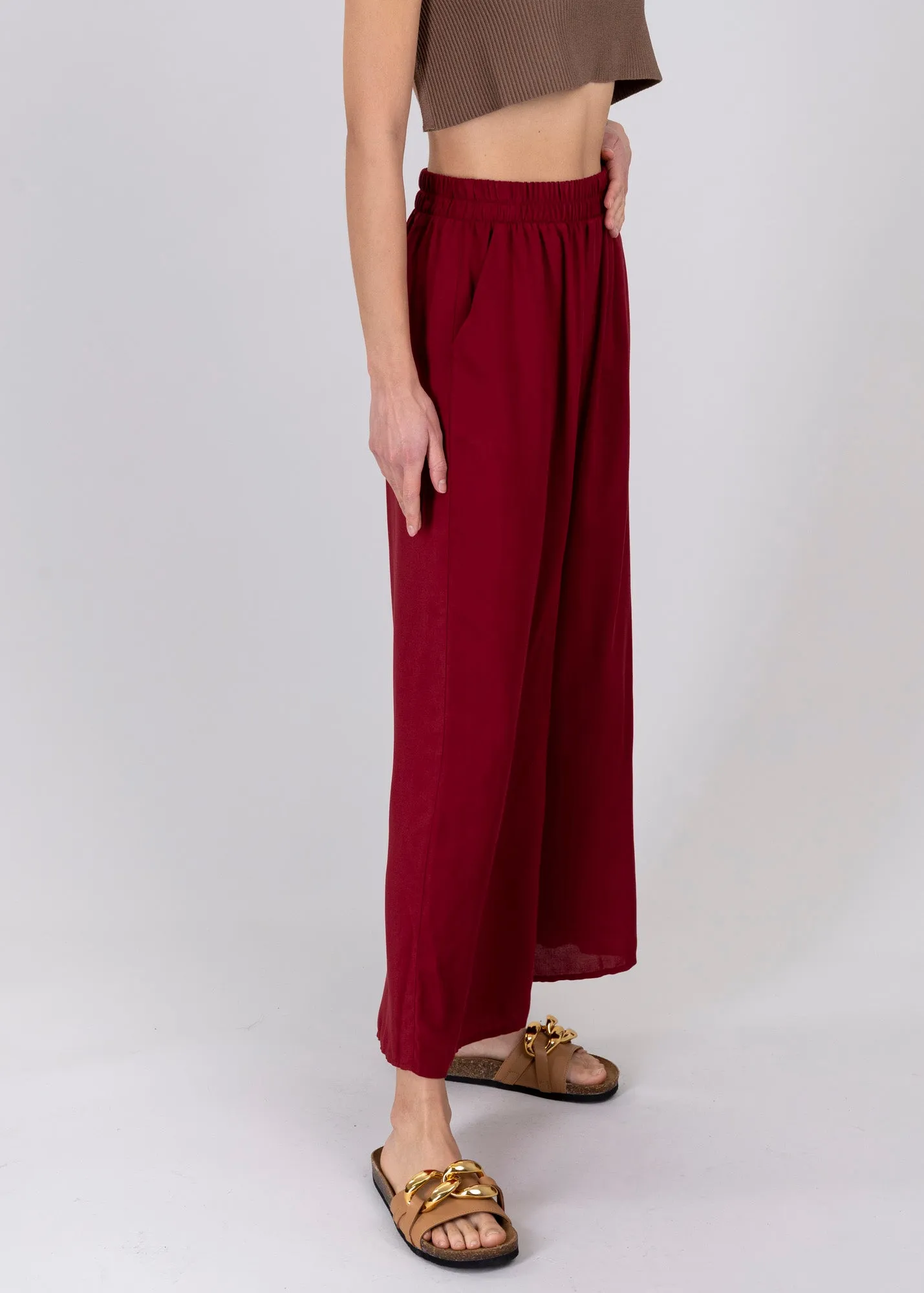 Pantalón Wide Leg Cintura Alta Fruncida sold by Shasa product image thumbnail 4