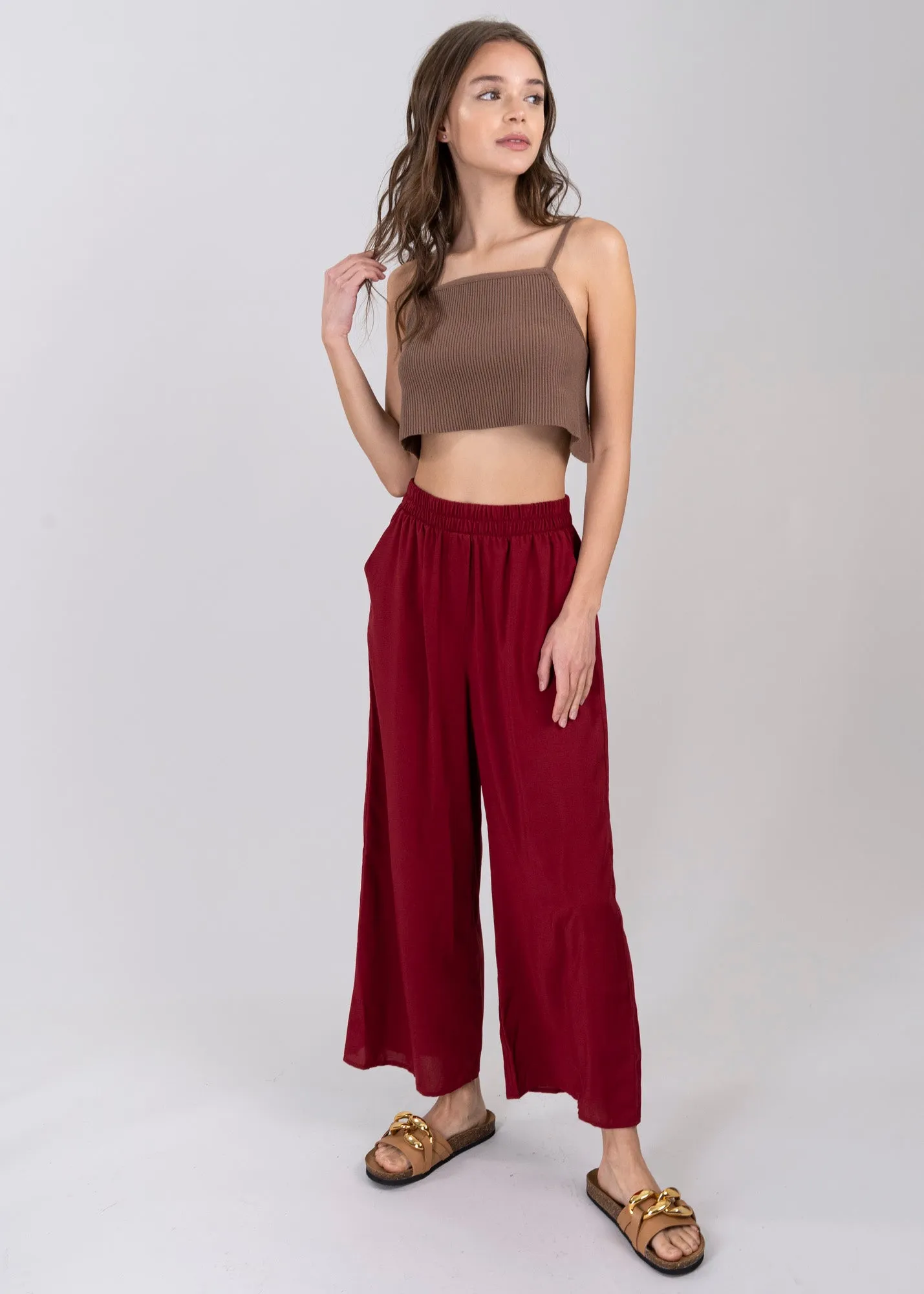 Pantalón Wide Leg Cintura Alta Fruncida sold by Shasa product image thumbnail 2